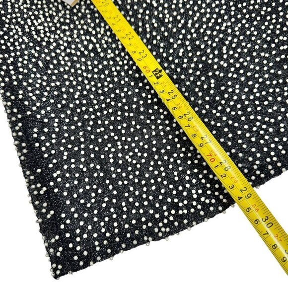 NWT Pearl Beaded Tank Top Sz. M Black Sheer Tunic Long Event Evening 90s - Picture 9 of 11